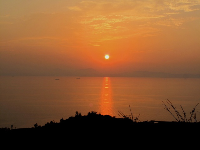 竜王山からの夕日