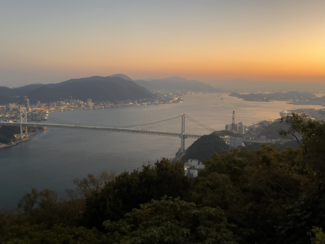 関門海峡 夕日