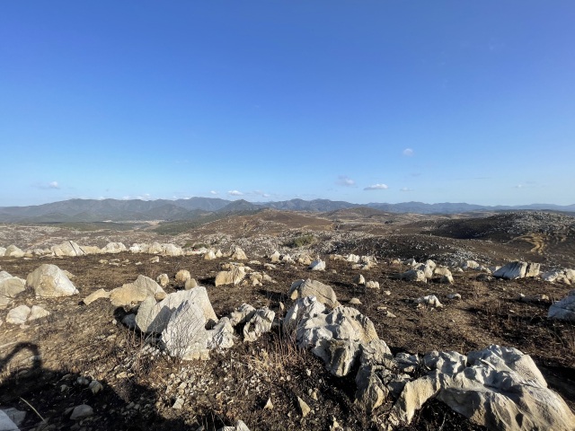 山焼き直後の秋吉台