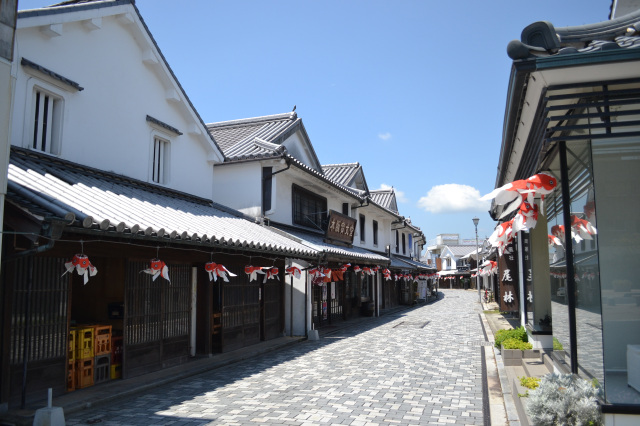 白壁の町並み柳井金魚ちょうちん