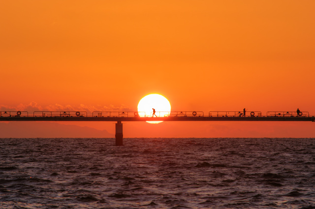 室積海岸夕日