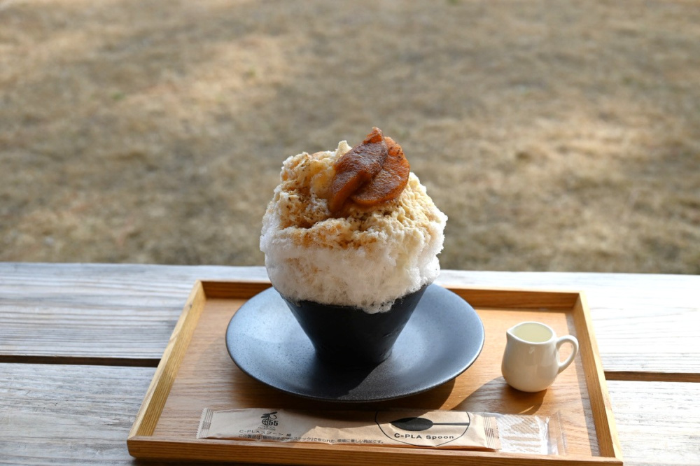 須金梨と紅茶のかき氷 大津島の橙をまとわせて
