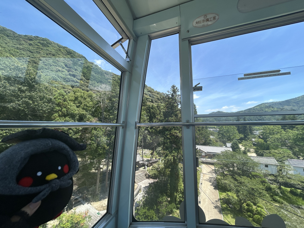 ロープウエーの内から見える景色