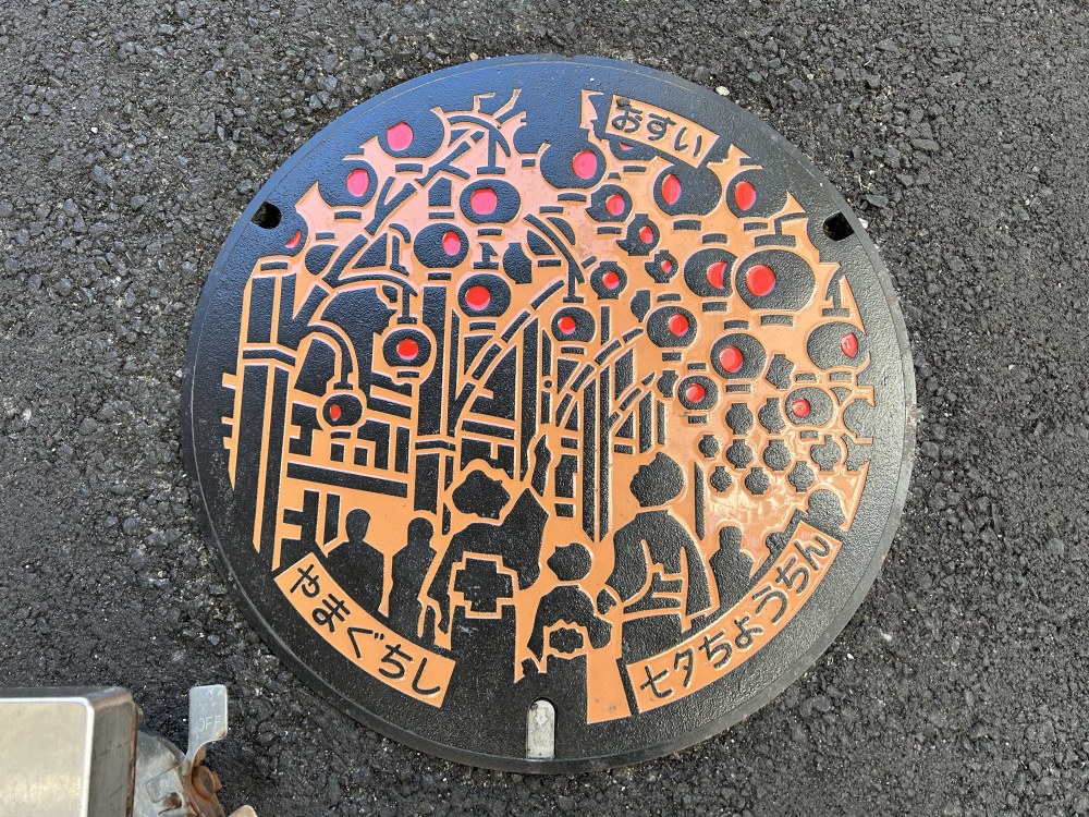 七夕ちょうちんのマンホールカラー版