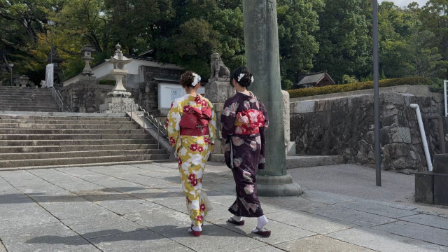 ほうふ着物体験と芳松庵の抹茶体験 ~着物で防府天満宮を散策…